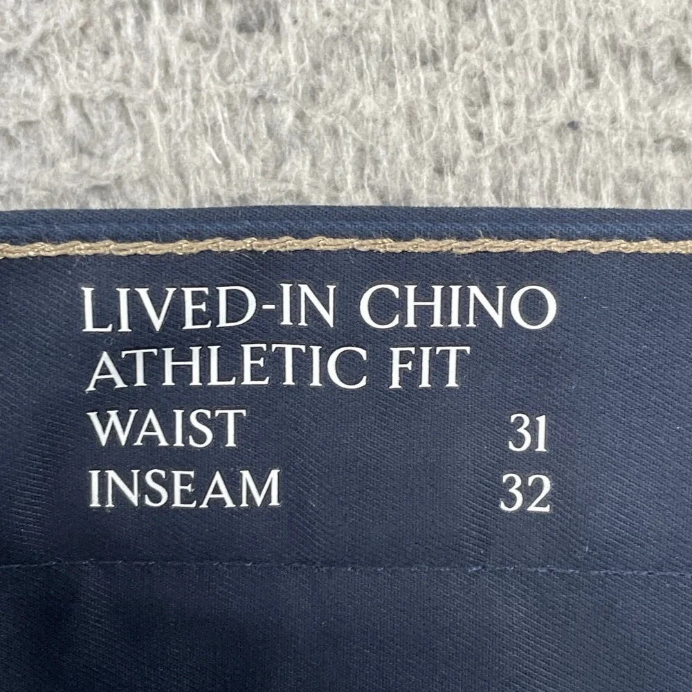 Banana Republic Pants Mens 31x32 Blue Lived-In Chino Athletic Fit Tapered Leg